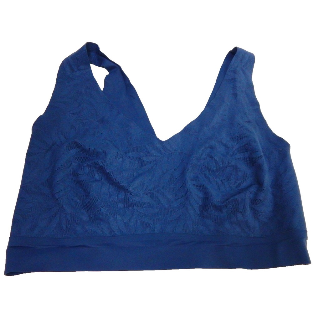 Soma Women's XL Bralette Enbliss Lace Wire Free Blue V-Neck Lounge Comfort